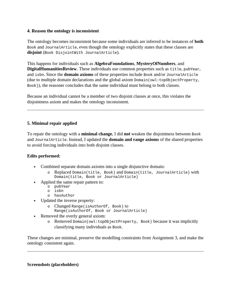 Assignment 1 | PDF | Ontology (Information Science) | Axiom
