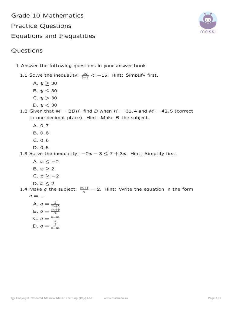 Practice Questions 9 20260210181806 Exercise | PDF