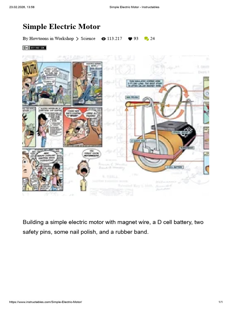 Simple Electric Motor - Instructables | PDF