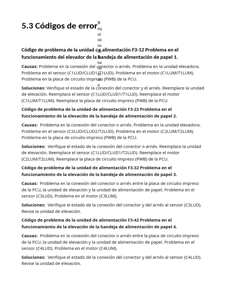 Codigos de Error | PDF | Placa de circuito impreso | Conector eléctrico