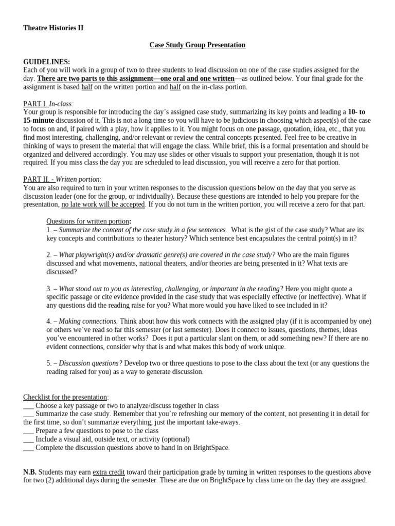 Case Study Presentations Guidelines | PDF | Human Communication | Cognition
