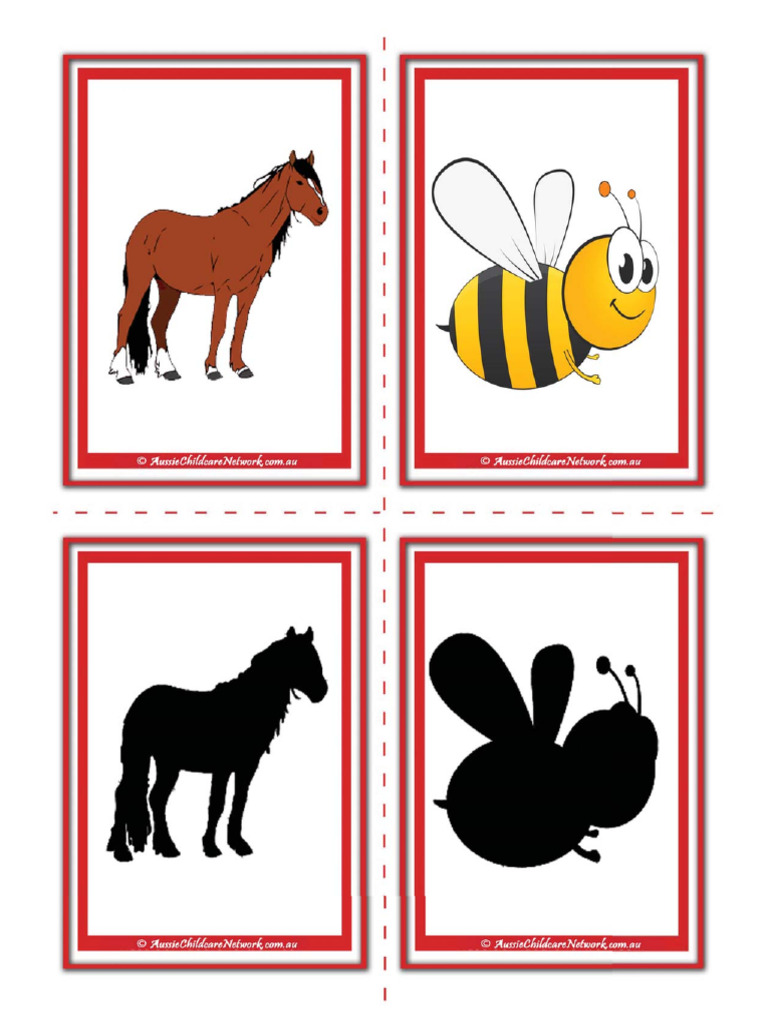 Farm Animal Shadow Flashcards7 PDF | PDF