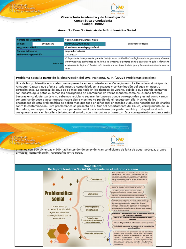 Anexo 2 - Fase 3 - Análisis de La Problemática Social | PDF | Agua ...