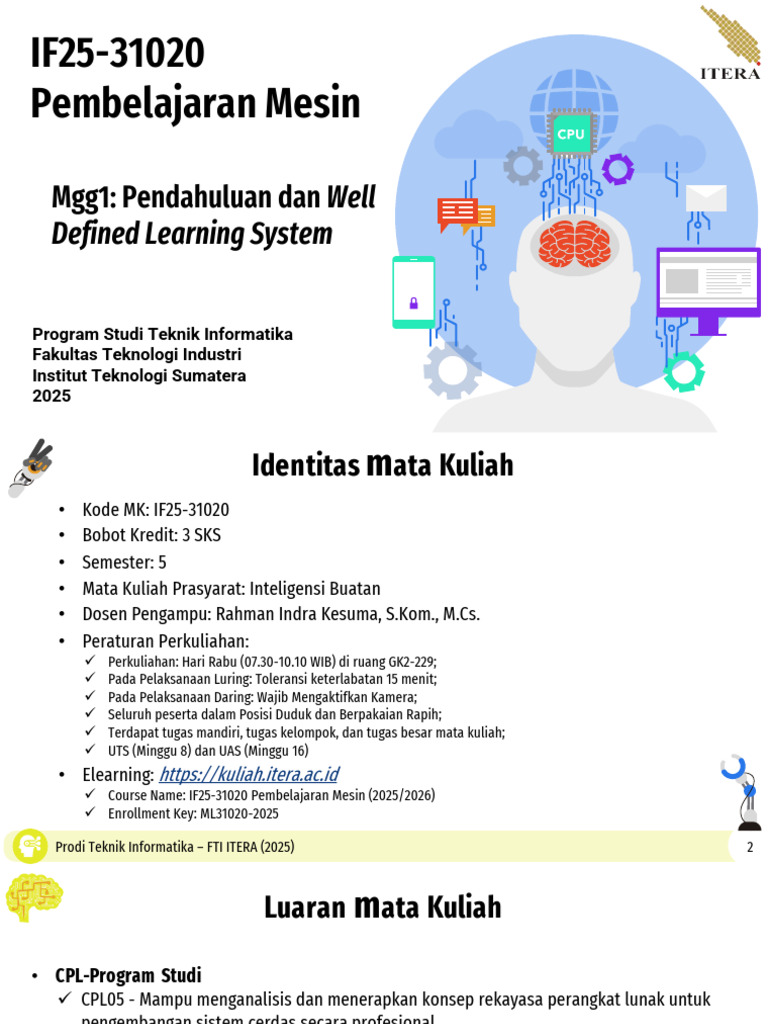 01 - Pendahuluan Dan Well Defined Learning System - Compressed | PDF