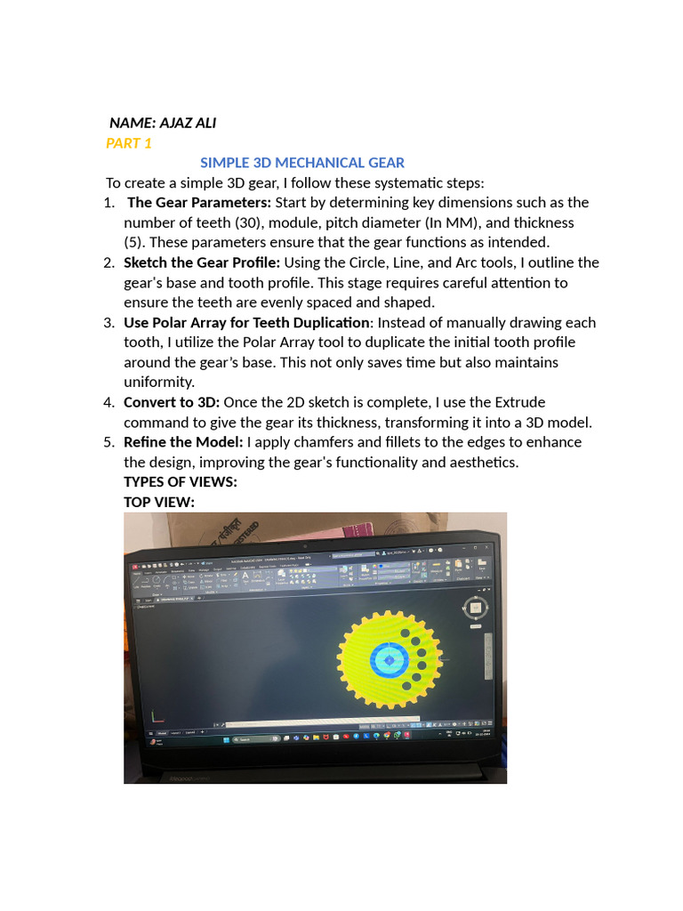 To Create A Simple 3D Gear | PDF