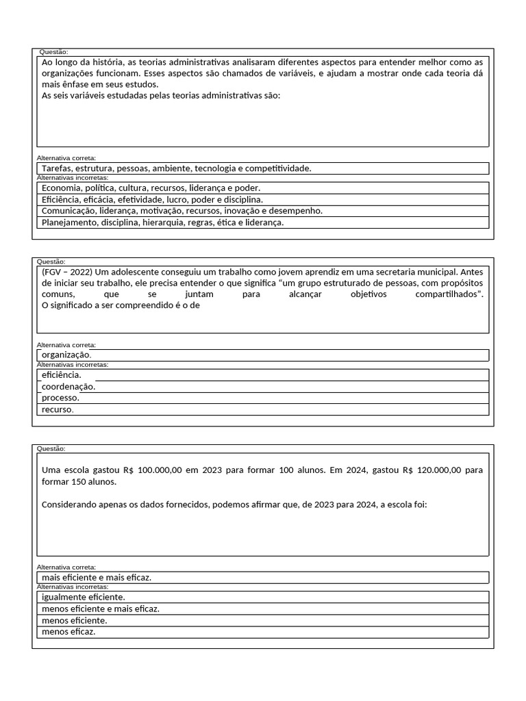 Prova-Modelo01-Eletivagestão - Turma de Quinta-Feira | PDF