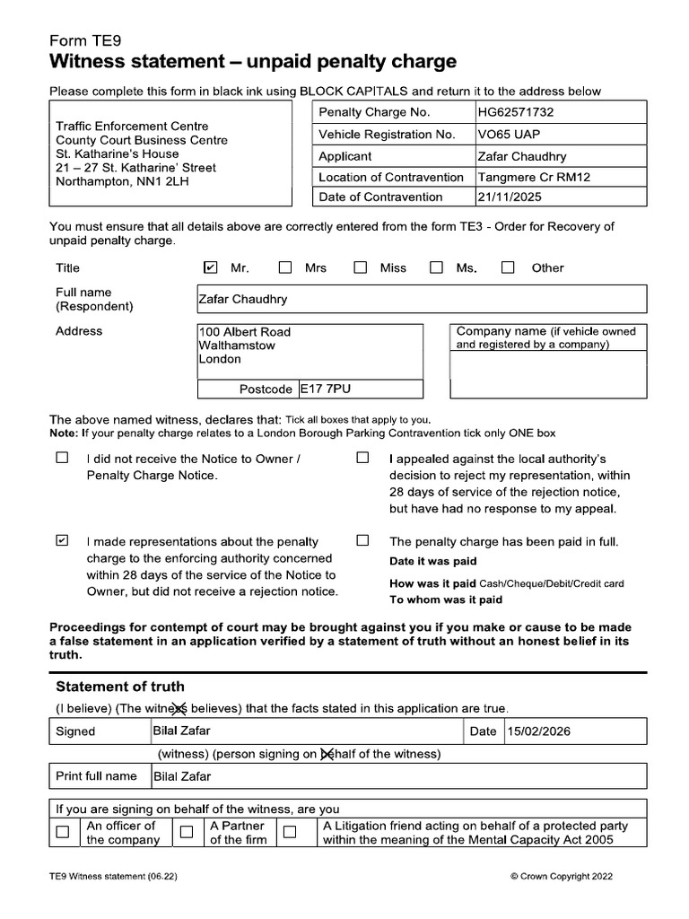 TE9 Form | PDF