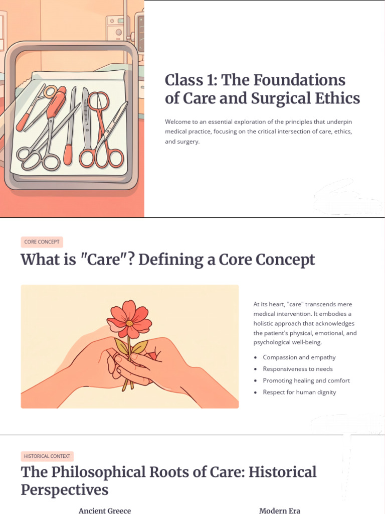 Class 1 The Foundations of Care and Surgical Ethics | PDF | Compassion ...