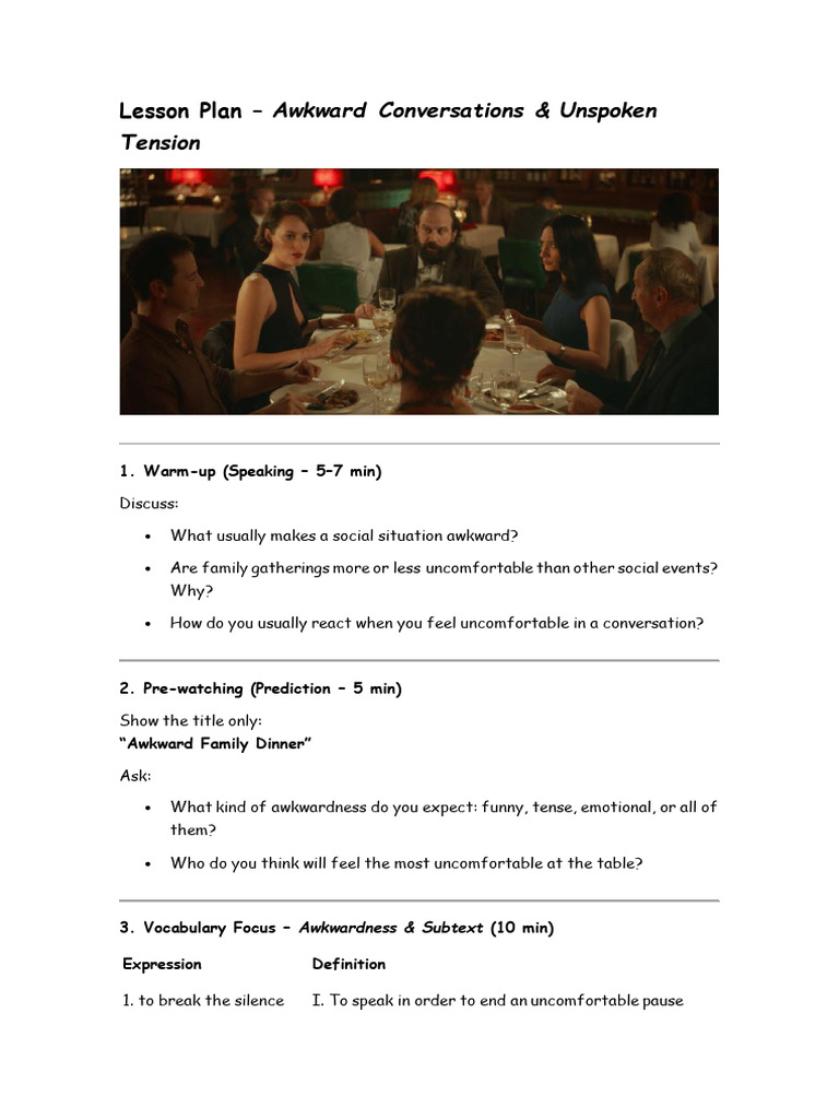 Lesson Plan Fleabag Dinner | PDF | Psychology