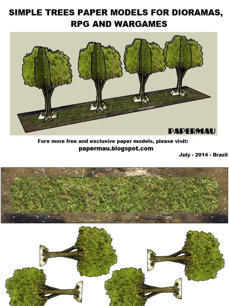 Trees Paper Models by Papermau A4 Format 2014-2023 | PDF