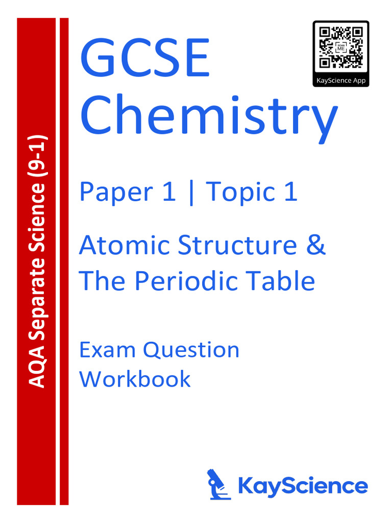 (S) Topic 1 Chemistry AQA Atomic Structure The Periodic Table SEPARATE ...