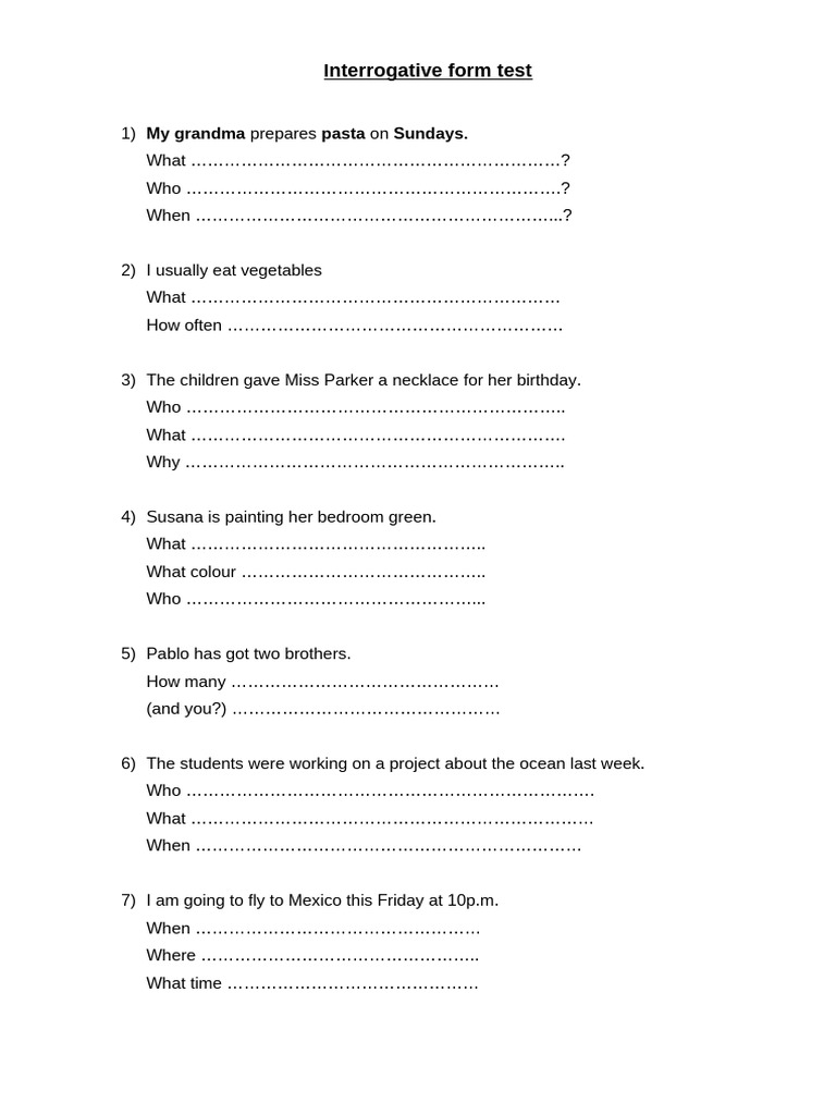 Interrogative Form - Impersonal Report - Mixed Cond | PDF