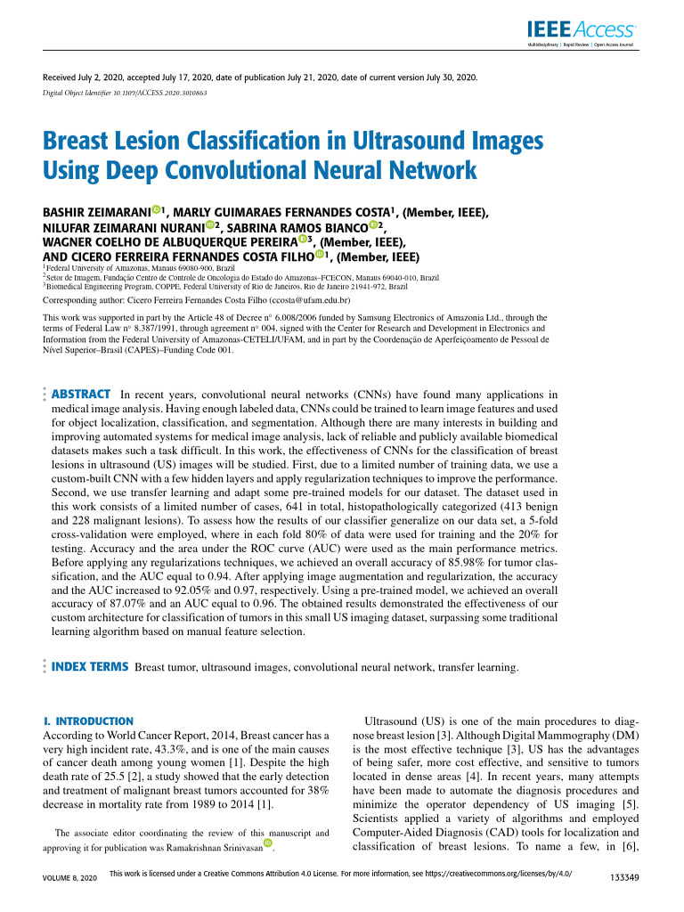 Breast Lesion Classification in Ultrasound Images Using Deep ...