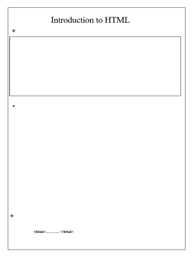 Introduction To HTML Main | PDF | Html Element | Html