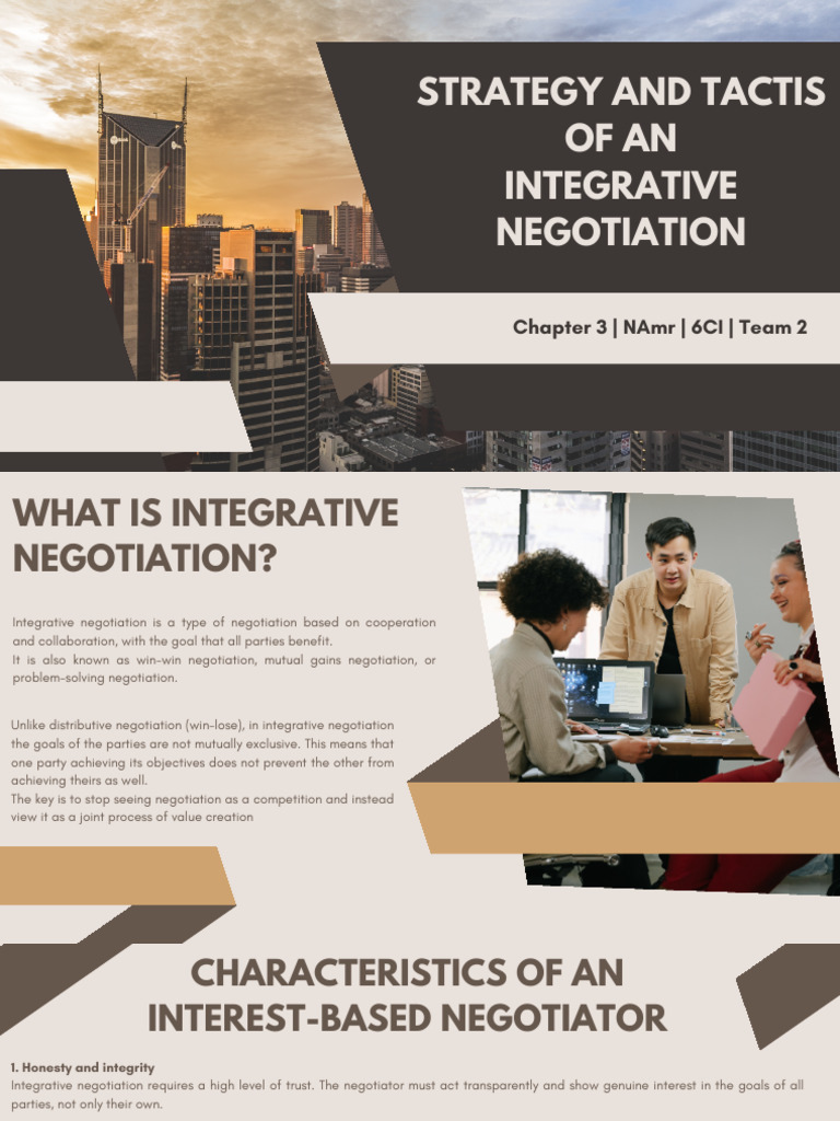 Strategy and Tactis of An Integrative Negotiation | PDF | Negotiation ...