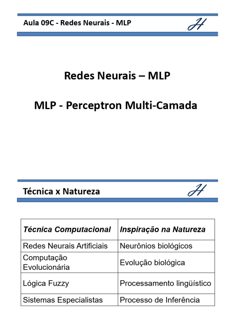 Aula 9a - Introdução À RN - MLP - Data 03-11-2025 | PDF | Informática ...