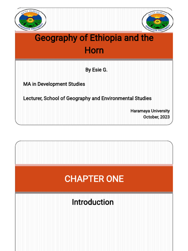Geography of Ethiopia and The Horn (1 To 6) Compiled by EG | PDF ...