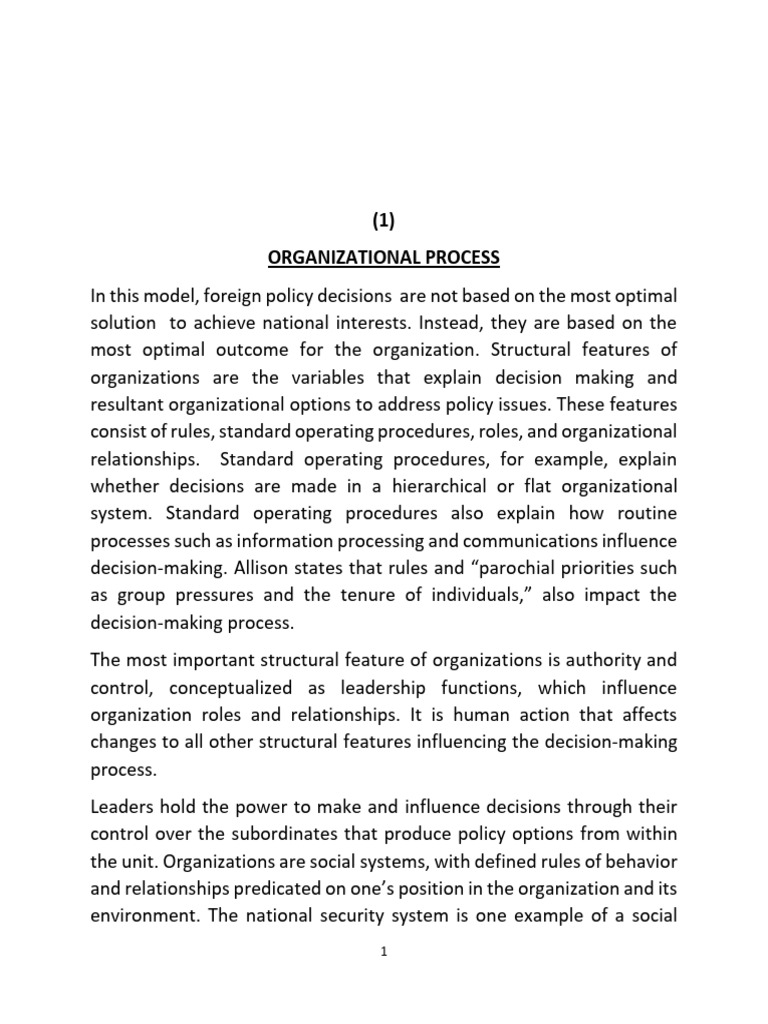 Organizational Process Model | PDF | Policy | Decision Making