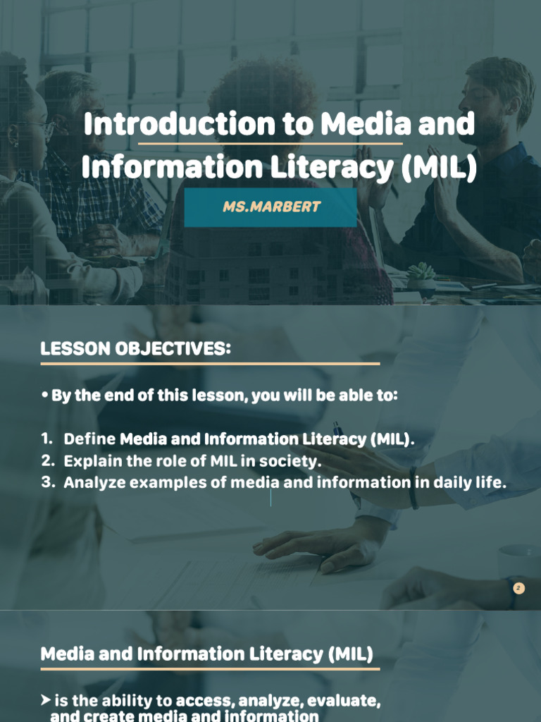 Introduction To Media and Information Literacy (MIL) | PDF