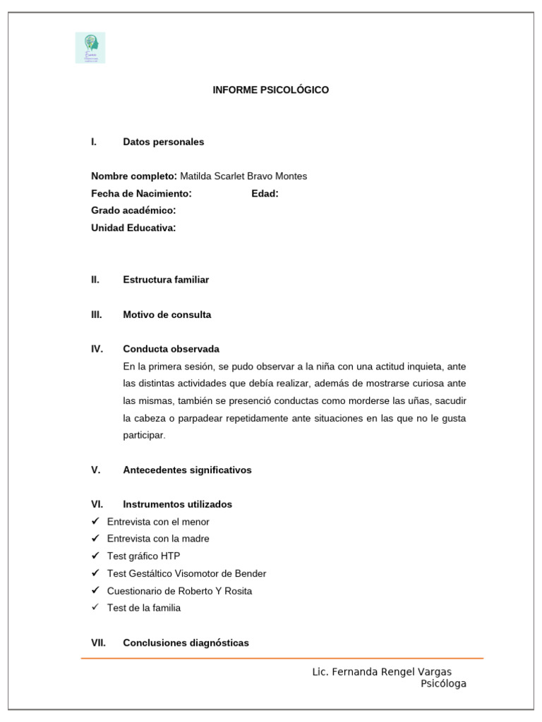 Informe de Matlda | PDF | Autorregulación emocional | Las emociones