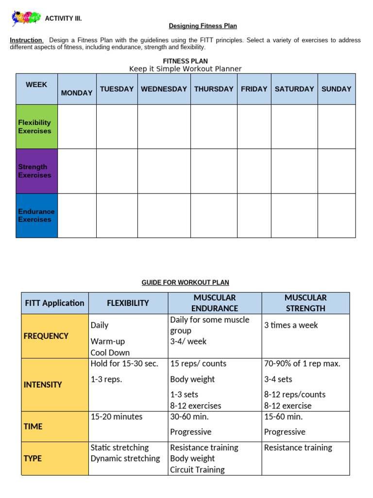 ACTIVITY 3 Designing Fitness Plan | PDF