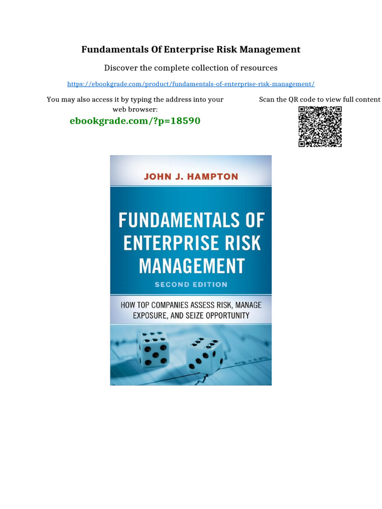 Fundamentals of Enterprise Risk Management Full | PDF | Intellectual ...