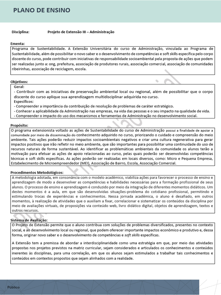 Plano de Ensino | PDF | Interdisciplinaridade | Aprendizado