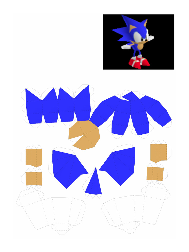 Sonic R Papercraft: 1/5 (Row1 Col1) | PDF