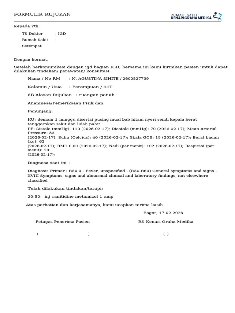 Formulir Rujukan-N. Agustina | PDF