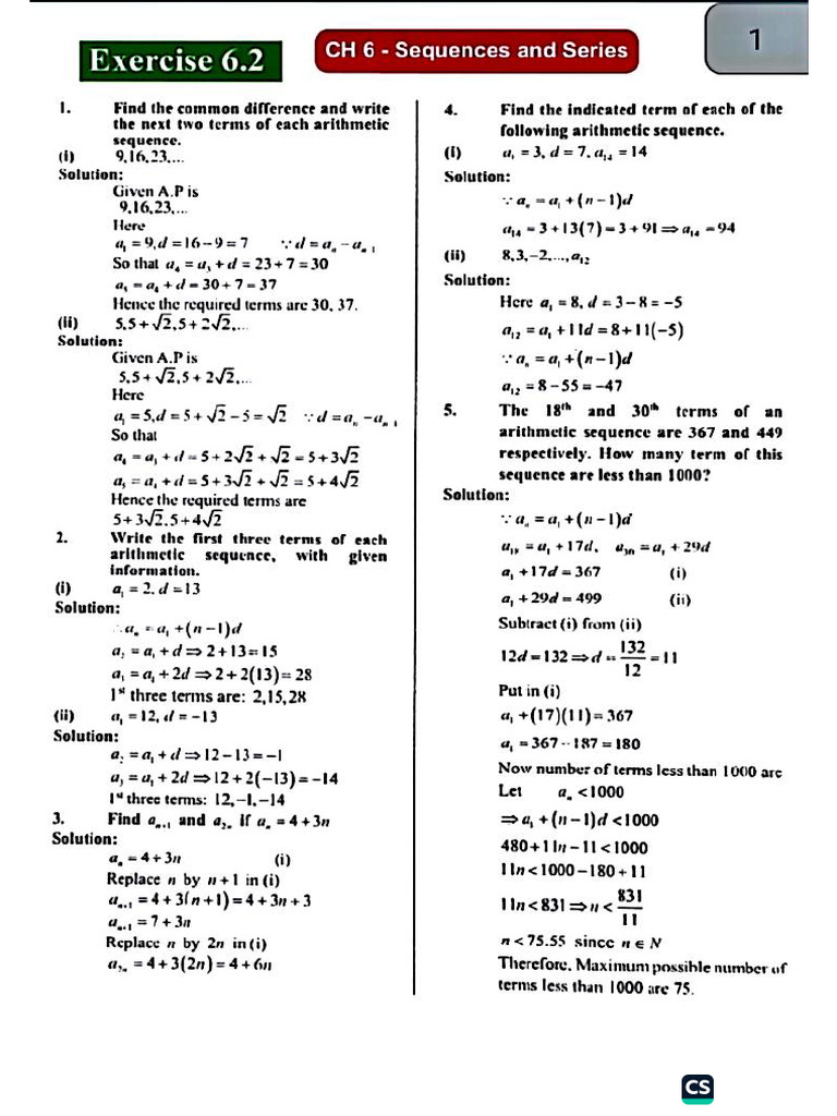 Solution of Sequence | PDF