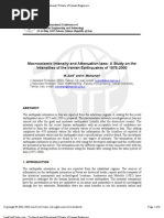 Macroseismic Intensity and Attenuation Laws