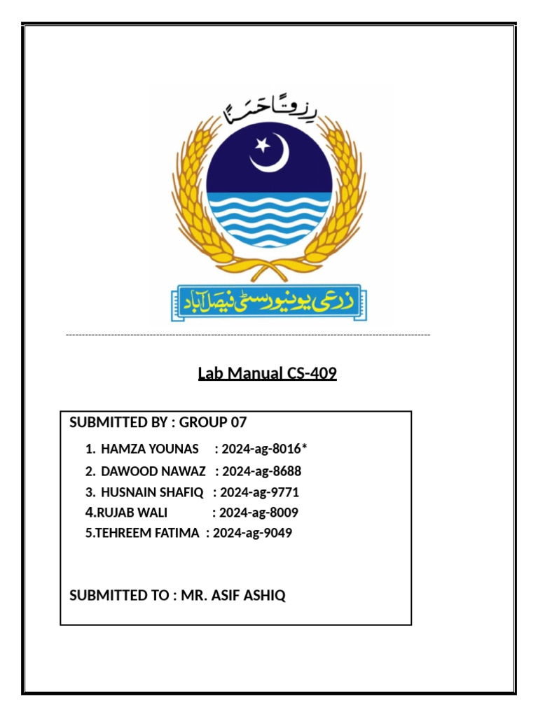 CS-409 Group 07 (Lab Manual) FINAL | PDF | C++ | Method (Computer ...