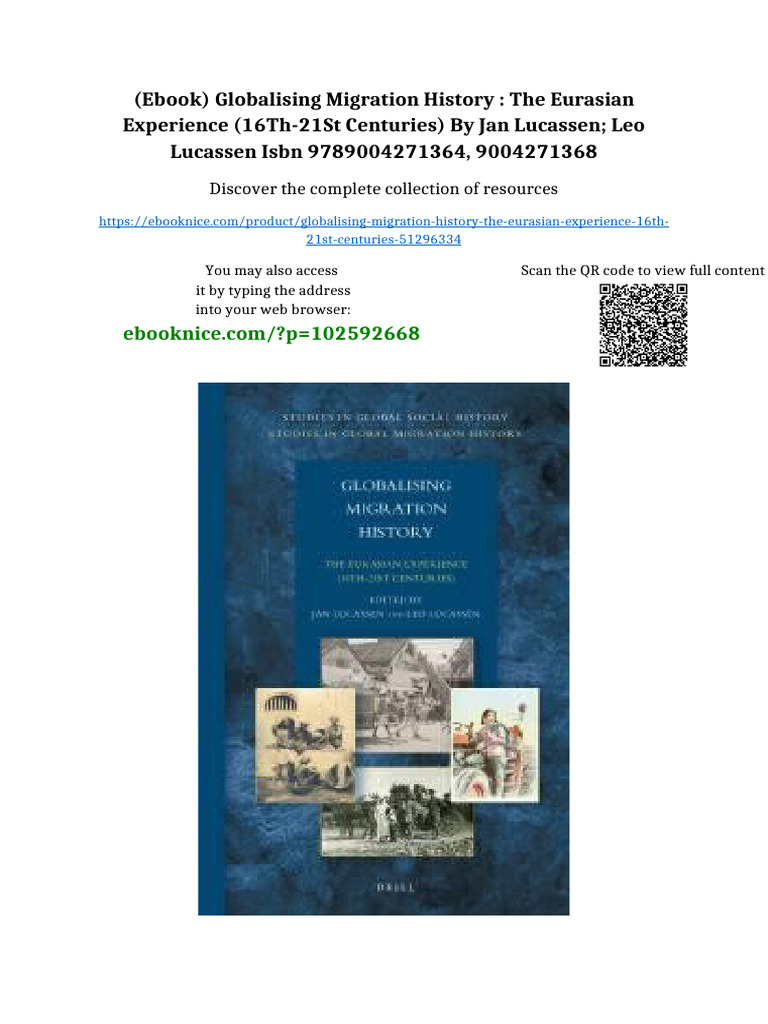 (Ebook) Globalising Migration History: The Eurasian Experience (16Th ...