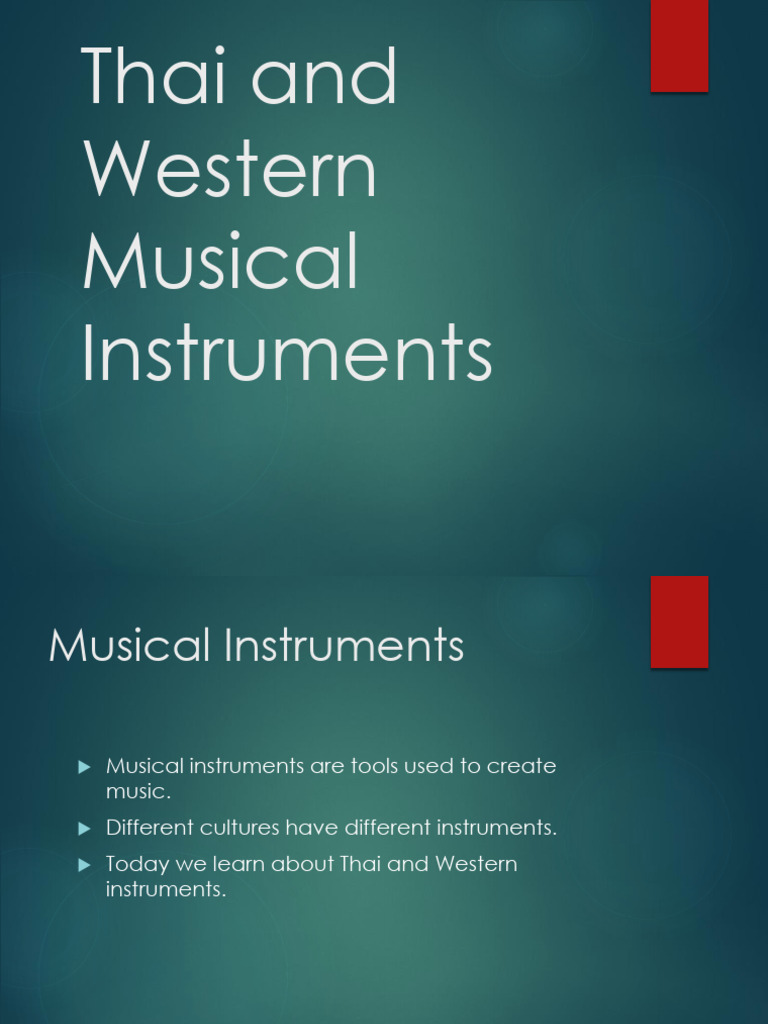 Thai and Western Musical Instruments | PDF