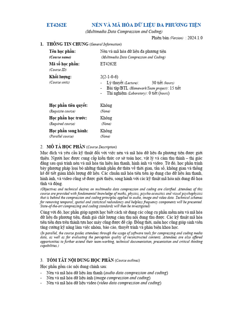 Course Syllabus | PDF