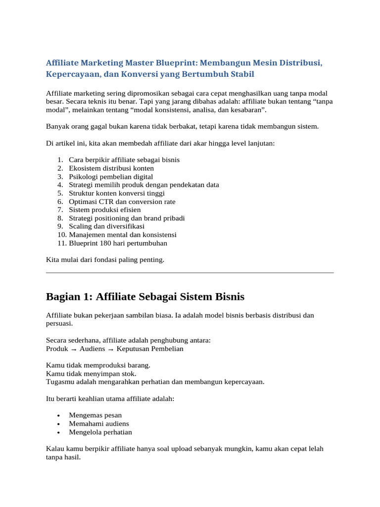 Affiliate Marketing Master Blueprint | PDF