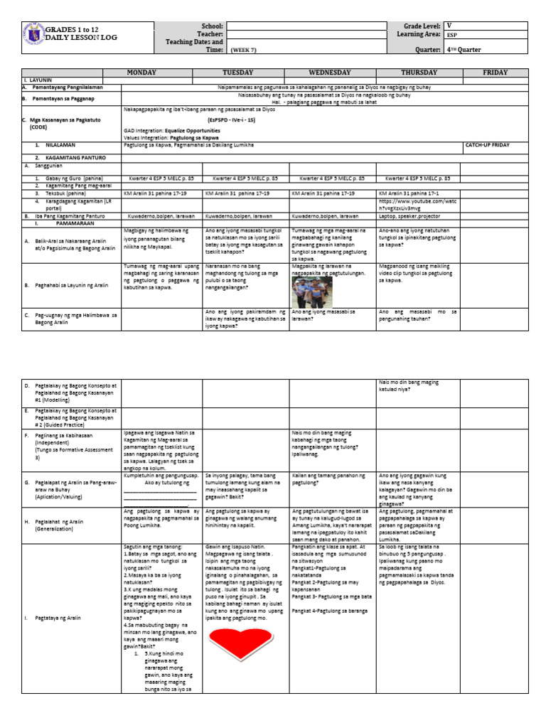 DLL - Esp 5 - Q4 - W7 | PDF