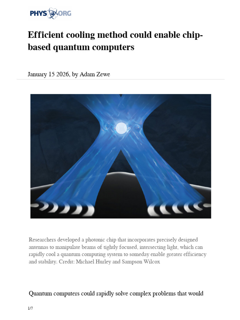 2026 01 Efficient Cooling Method Enable Chip | PDF | Quantum Computing ...