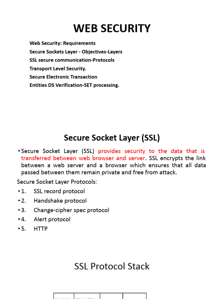 4 - Ssl-Set Web Security | PDF | Transport Layer Security | Public Key ...