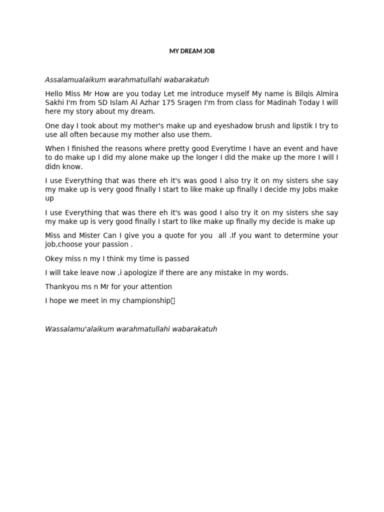 My Dream Job | PDF