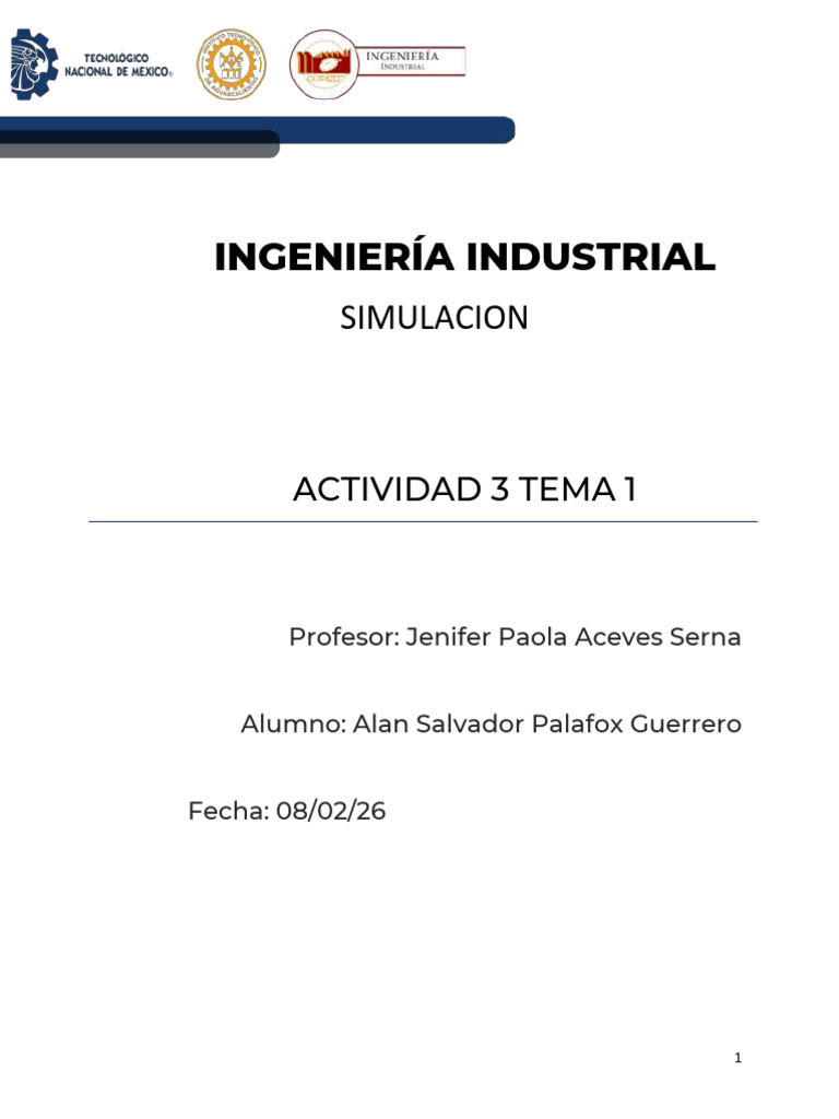 ACTIVIDAD 3 TEMA 1 | PDF | Simulación