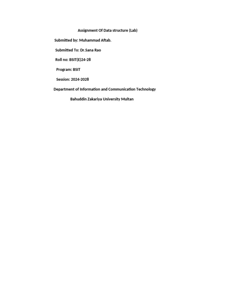 DS (Lab) M.Aftab 28 | PDF