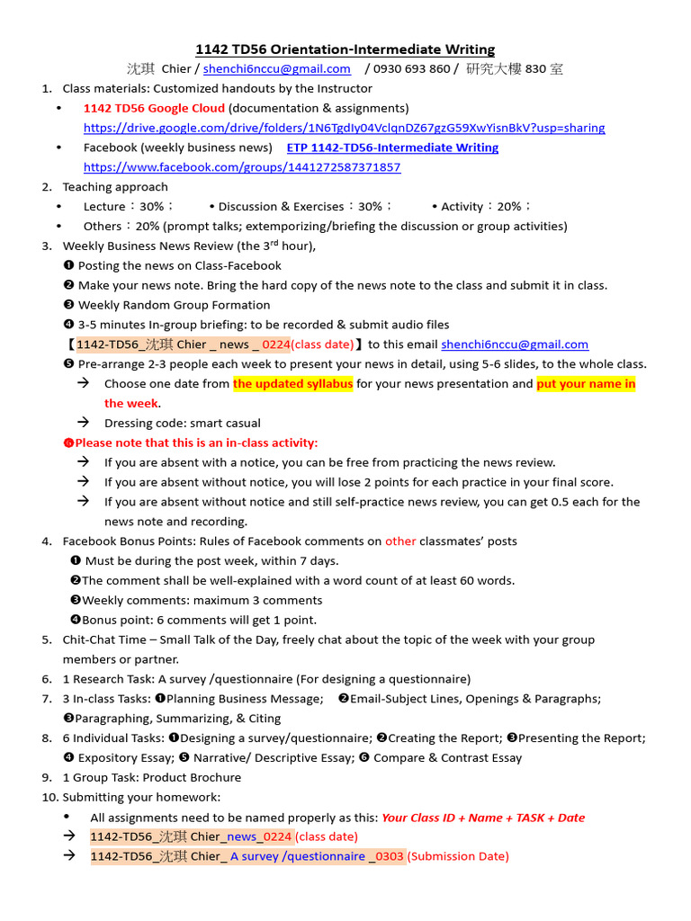 1142-TD56 Orientation - Intermediate Writing | PDF | Essays | Human ...