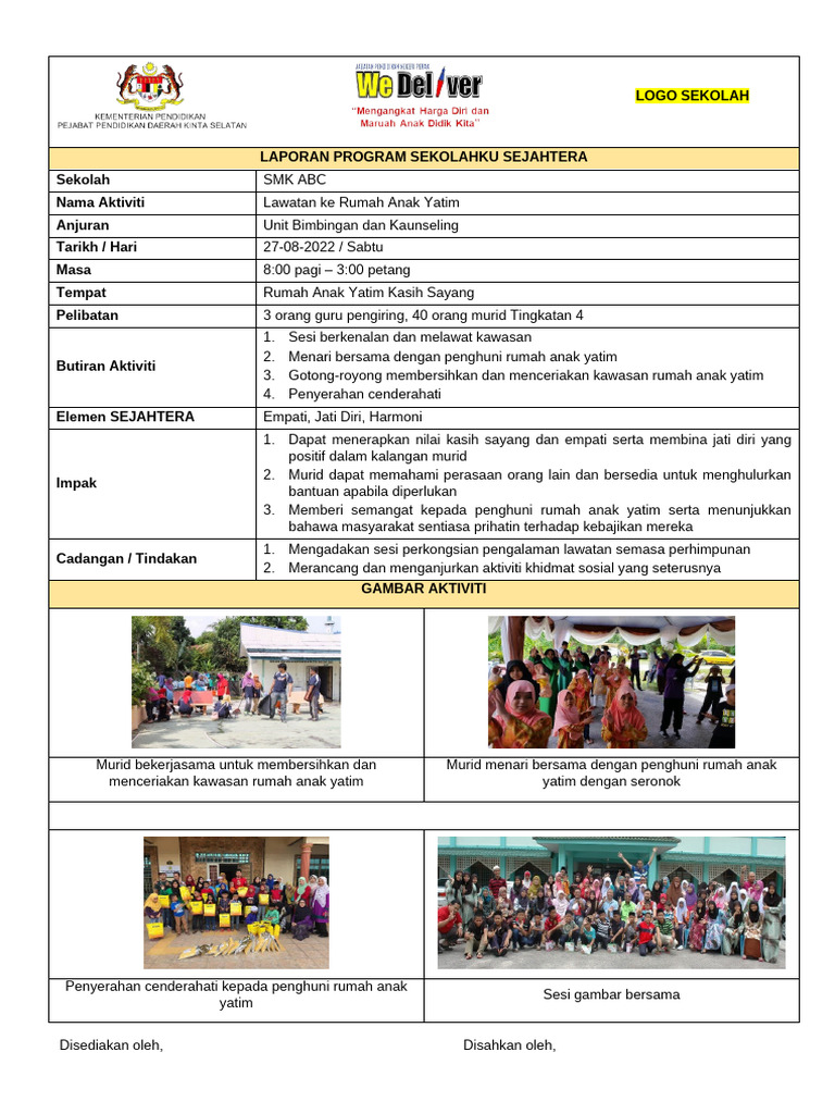 Contoh Opr Program Sekolahku Sejahtera | PDF