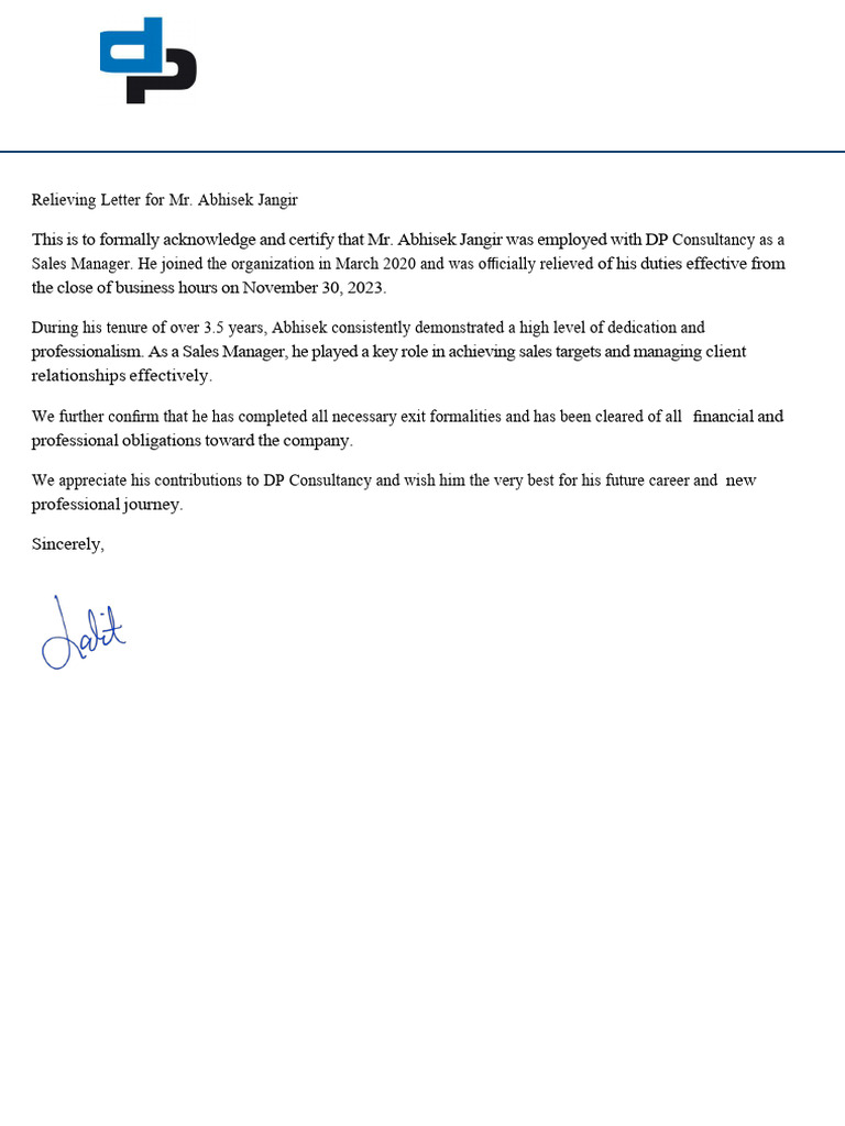 Reliving Letter | PDF