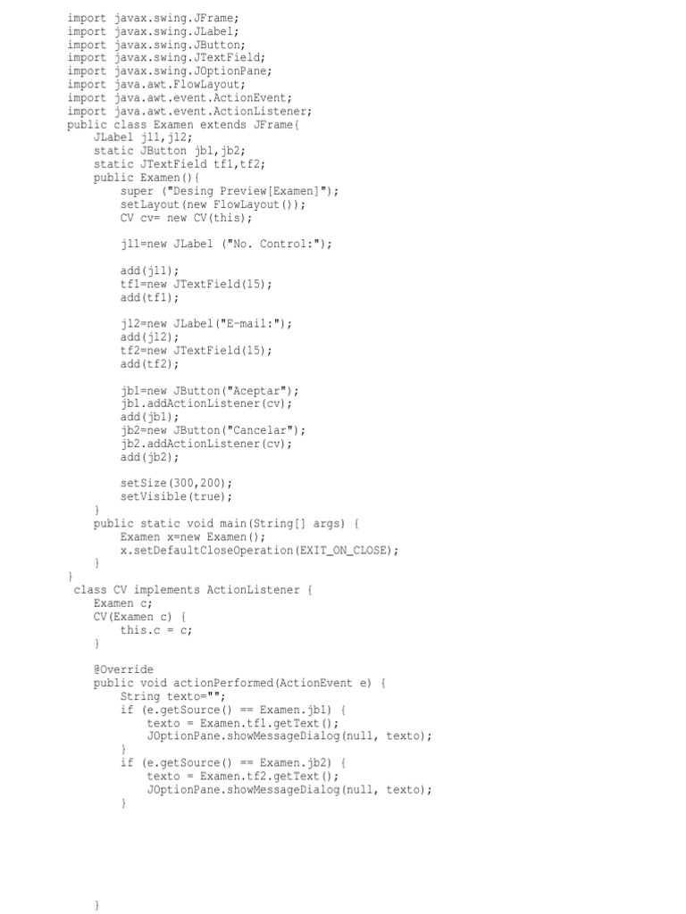 Examen Programacion | PDF | Informática