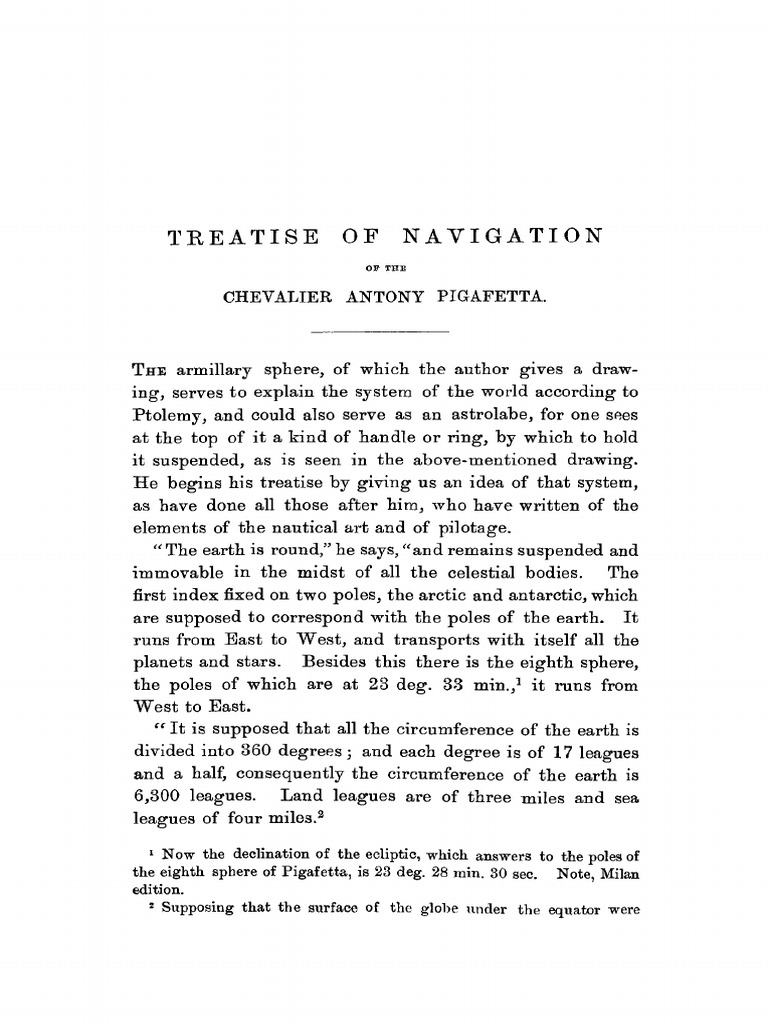 Treatise of Navigation | PDF | Equator | Compass