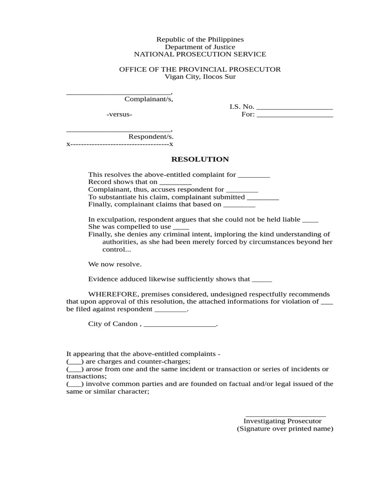 Resolution Form | PDF