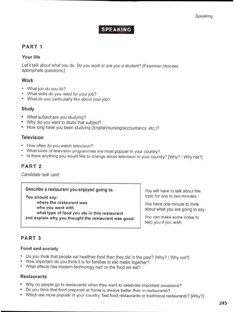 Big Book - Speaking Test 5 | PDF