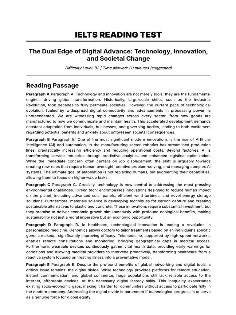 Extra 2 - Reading Test | PDF